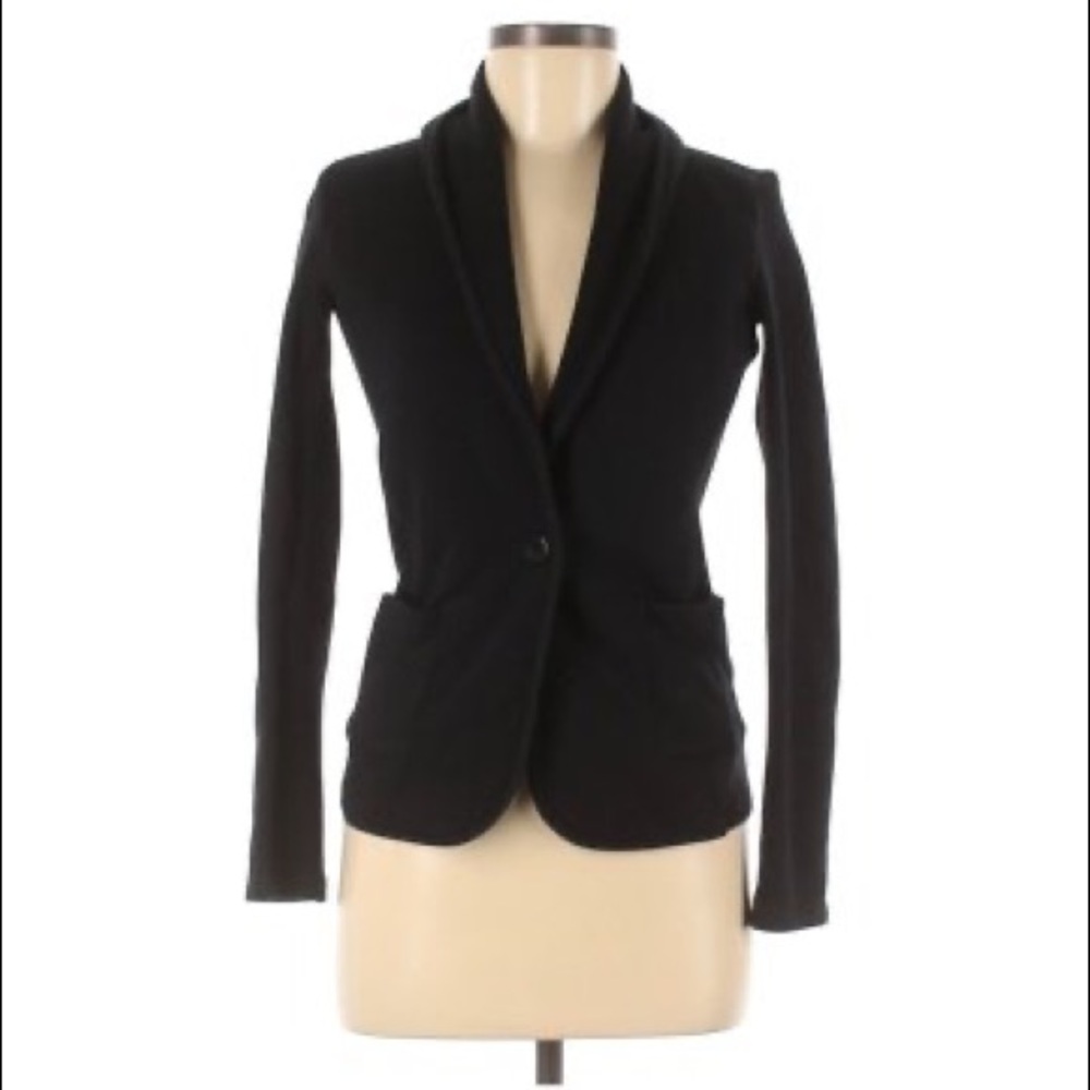 James Perse size 3 (10/12) black sweatshirt blazer